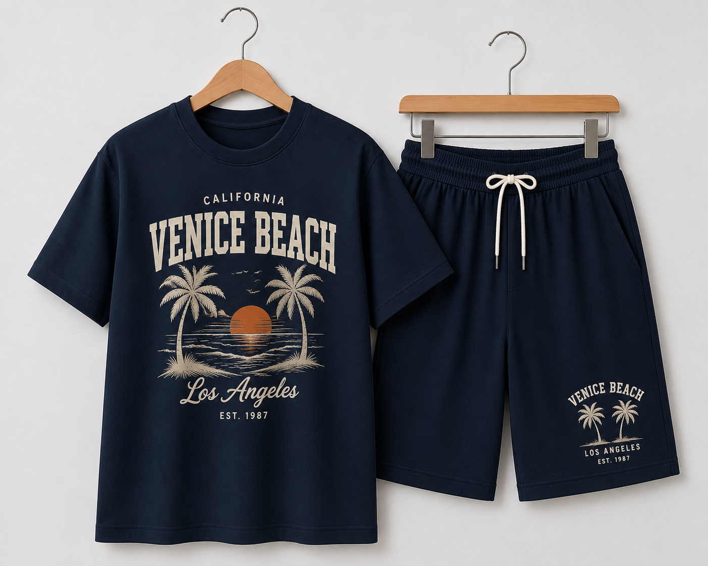 Men’s Venice Beach Graphic T-Shirt & Shorts Set