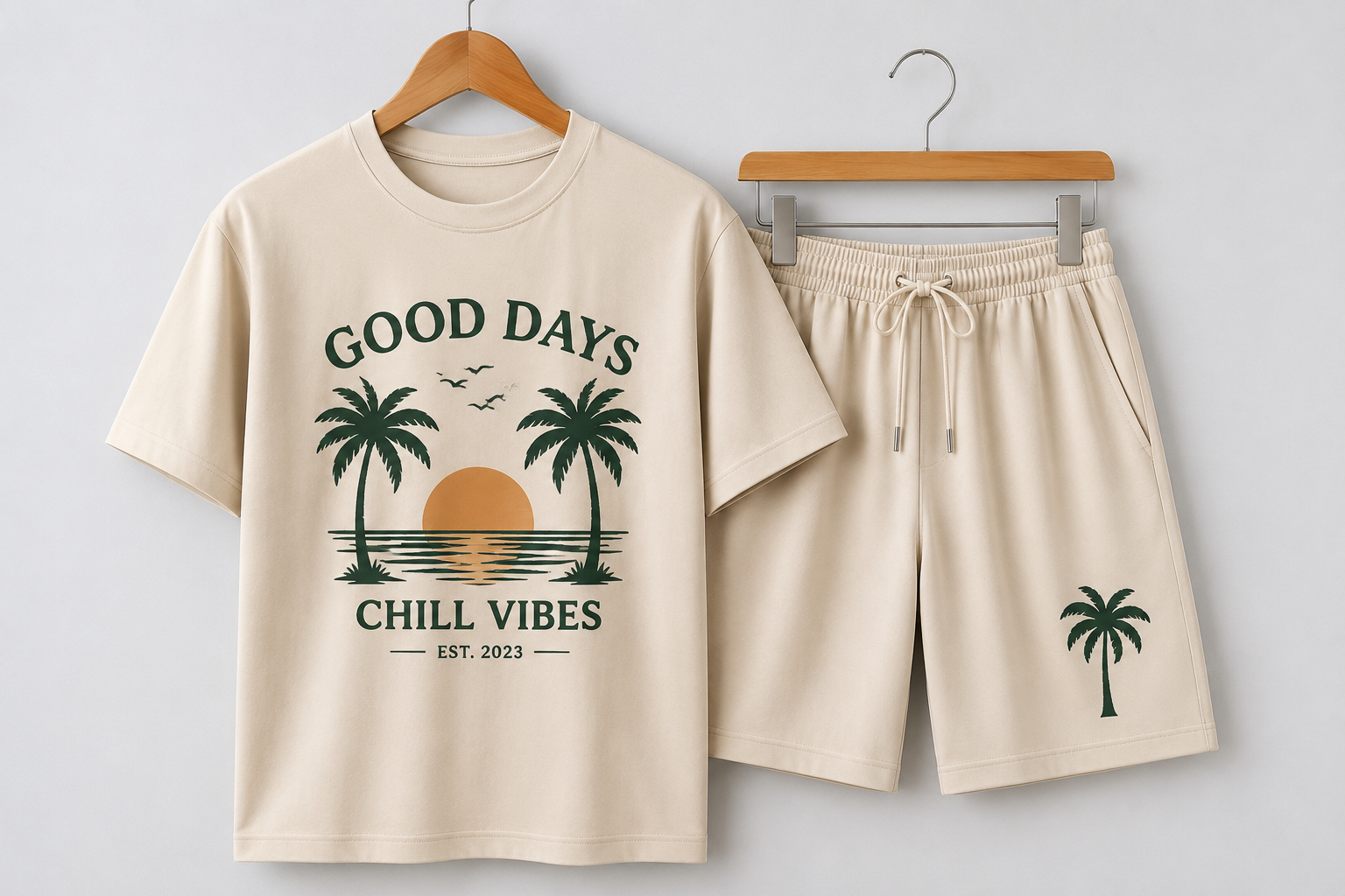 Men’s Good Days Graphic T-Shirt & Shorts Set